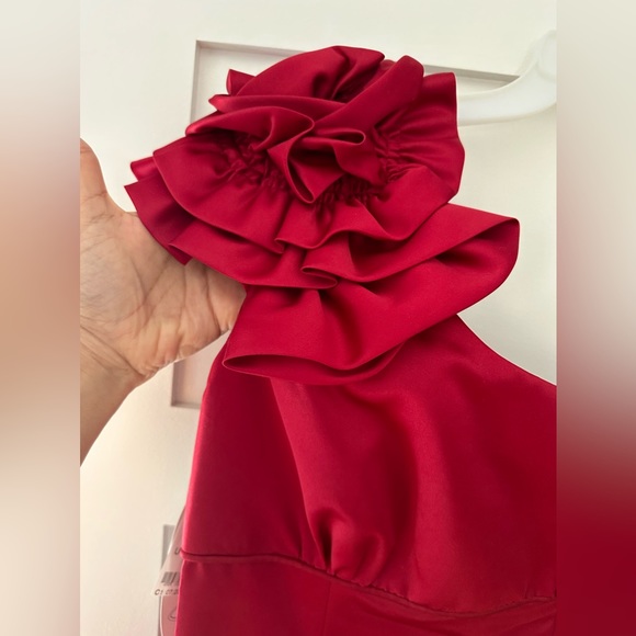 ALFRED ANGELO NEW Size 4 CLARET RED 1-SHOULDER BRIDESMAID FORMAL PROM DRESS. - Picture 6 of 13